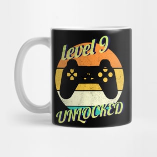 Level 9 Unlocked 9th Birthday funny Gift idea for Gamers Mug